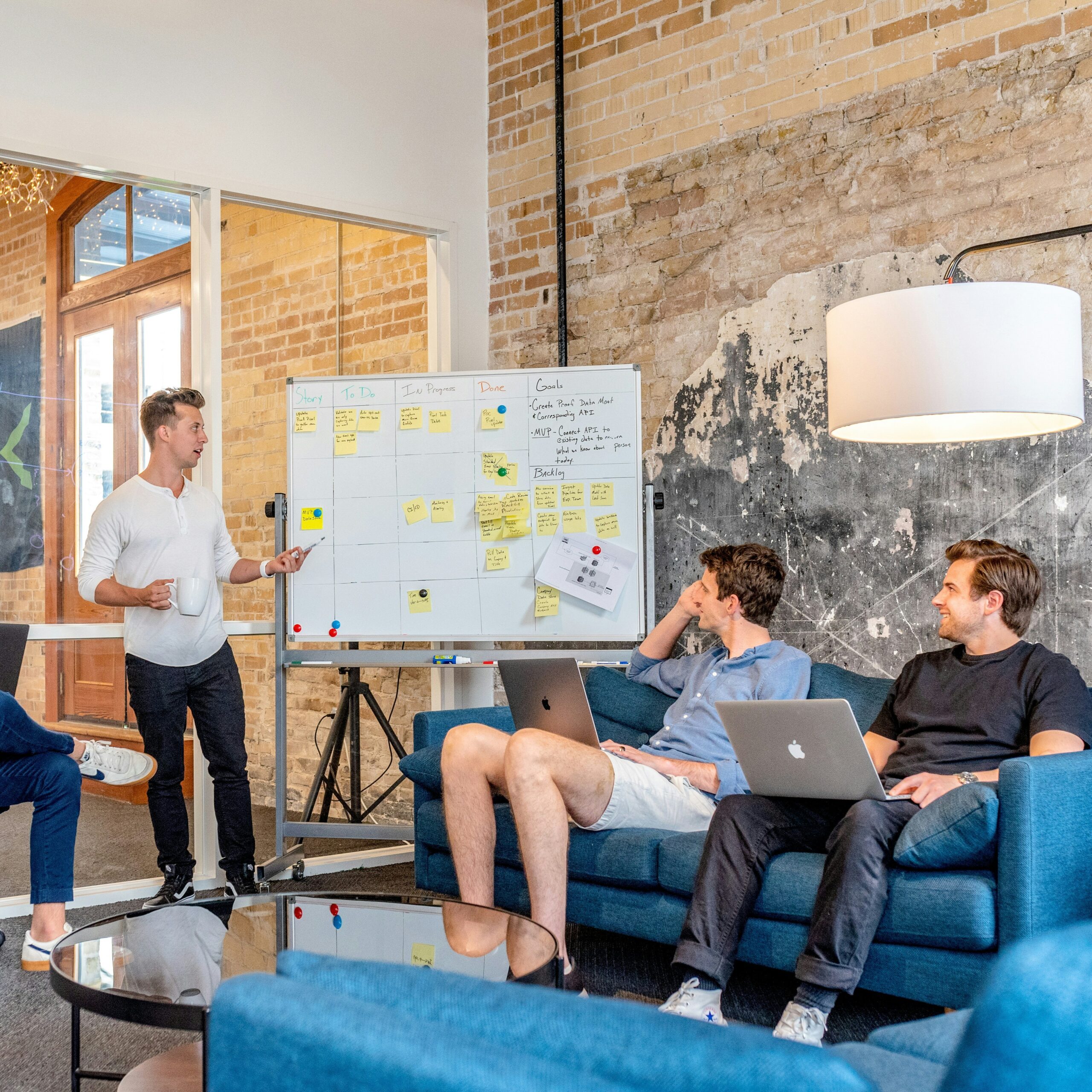 Business owners giving presentation