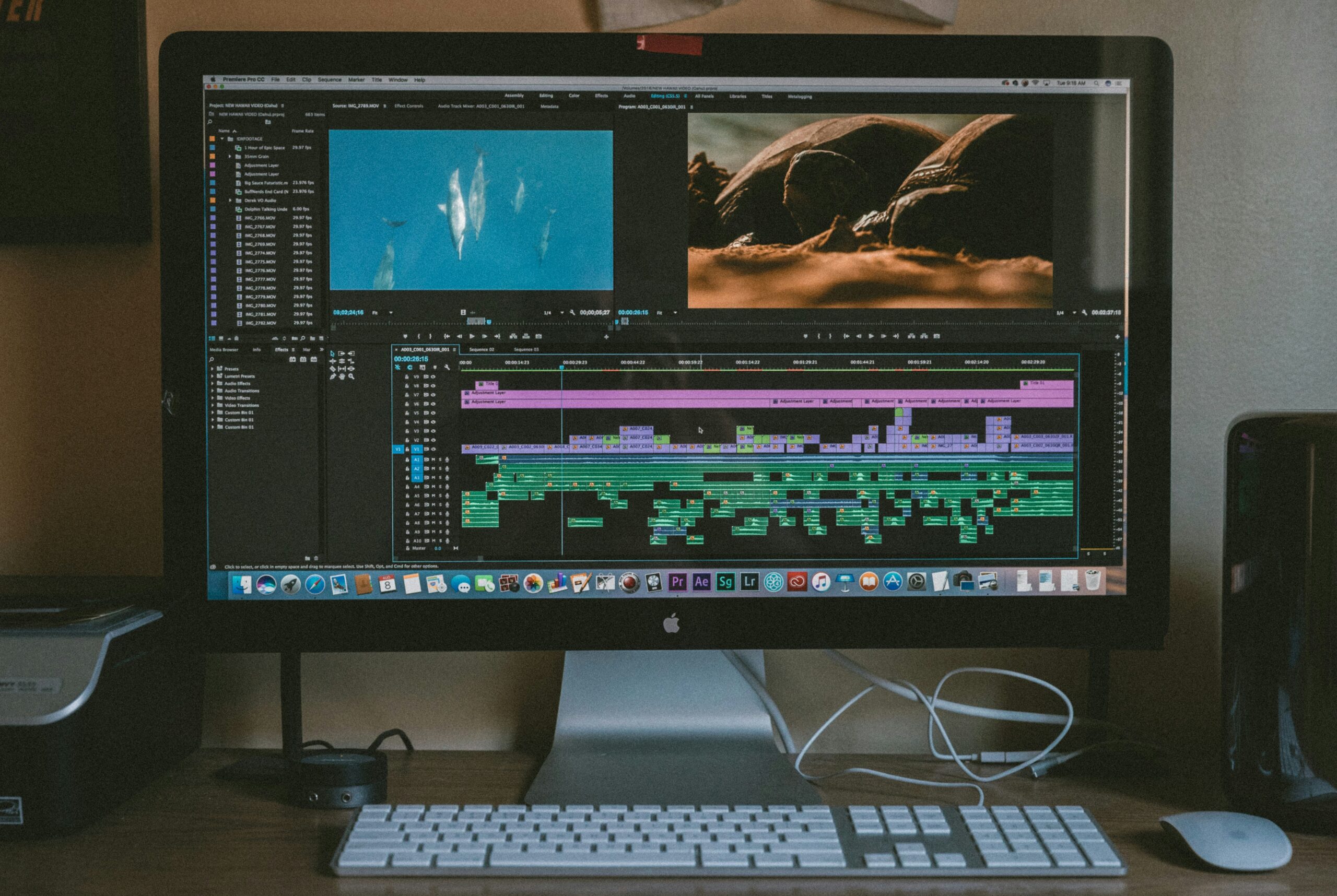 Video editing software on Mac computer